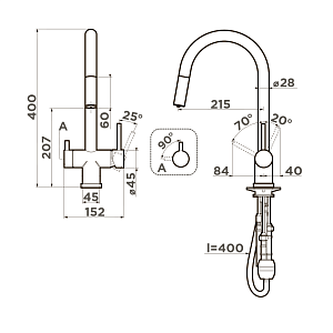 Смеситель Omoikiri Akita-S-SL