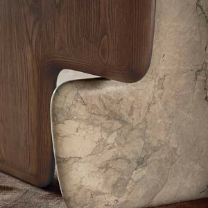 Стол итальянский дизайнерский  обеденный Balance на основании из дерева и камня Nature Design