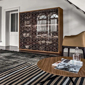 Витрина итальянская дизайнерская Granada 8613 Tonin Casa Италия из дерева со стеклянными фасадами