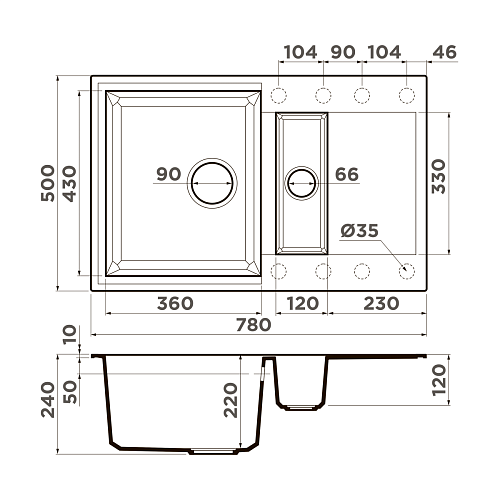  Мойка Omoikiri Sakaime 78-2-PL , фото № 2