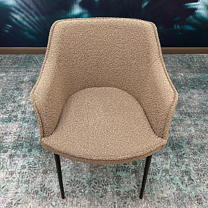 Стул итальянский с подлокотниками GAIA  Tonin Casa, ткань букле, на металлическом основании