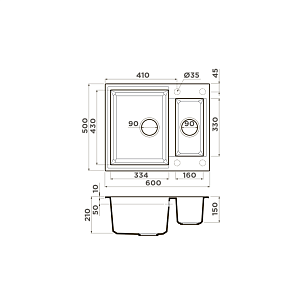 Мойка Omoikiri Sakaime 60-2-BE