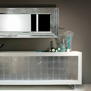 Тумба итальянская деревянная дизайнерская  Picasso-Mito Riflessi с металлическими фасадами