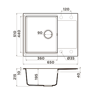 Мойка Omoikiri Daisen 65-SA