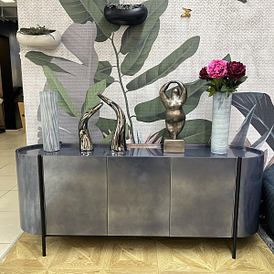 Тумба итальянская дизайнерская Supernova Piombo Dallagnese Италия закругленная  металлизированная