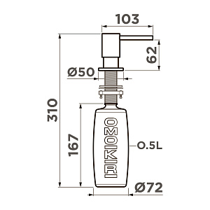 Дозатор Omoikiri OM-08-LG