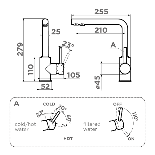 Смеситель Omoikiri Nakagawa 2 Plus-WH , фото № 2