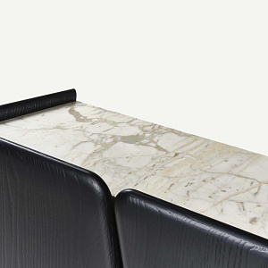 Итальянская Тумба Dolmen Nature Design дизайнерская из массива дерева с мраморной столешницей