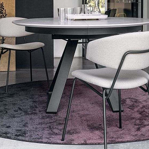 Итальянский Стол обеденный раскладной ATLANTE CS4117-D 127 . Calligaris. Круглый стол с керамической