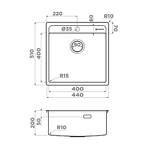Мойка Omoikiri Daisen 44-IN