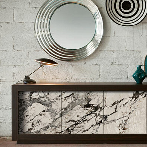 Тумба итальянская деревянная дизайнерская  Picasso-Mito Riflessi с металлическими фасадами