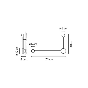 Настенный светильник Vibia Pin Pin 1694 Black 169411/10