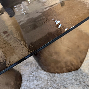 Стол дизайнерский стеклянный итальянский Blur Nature Design Италия полностью из стекла Martellato