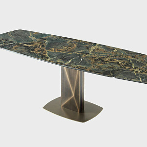 Итальянский обеденный  Стол Sabino раскладной Verde Borgogna Riflessi