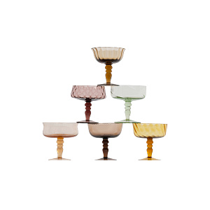 Набор бокалов Bitossi Home Diseguale Amber/Pink set of 6