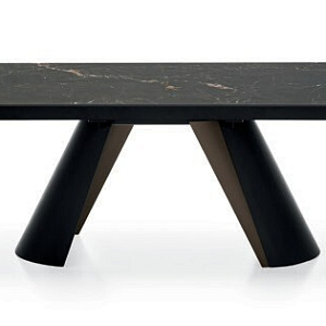 Итальянский Стол раскладной Apian. Calligaris. Керамический стол с закругленной столешницей.