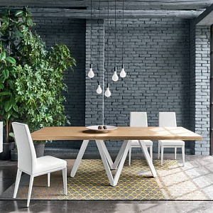 Стол обеденный итальянский фиксированный CARTESIO Calligaris с керамической столешницей
