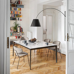 Стол итальянский раскладной Boma Calligaris с керамической столешницей на 4 тонких ножках из металла