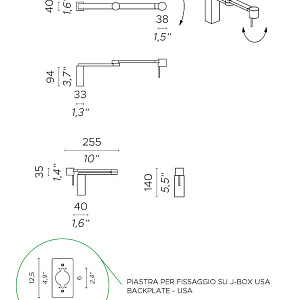 Настенный светильник Contardi MANHATTAN MANHATTAN AP nickel ACAM.001387