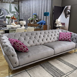 Диван итальянский с простежкой Capitone  ART NOUVEAU 3 Calia Italia Италия в велюре