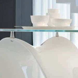 Итальянский стол обеденный фиксированный Wave   8014FSV Glass. Бренд Tonin Casa.