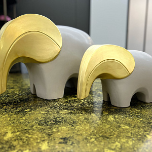 Фигурка слона Bra Big Sand/Placcato oro из керамики с эффектом вельвета Adriani&Rossi Италия