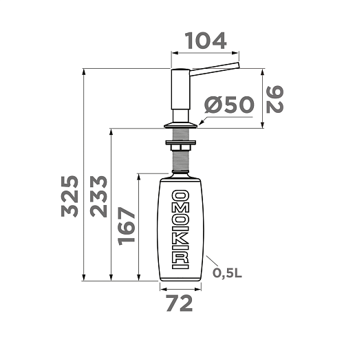  Дозатор Omoikiri OM-02-GB , фото № 2