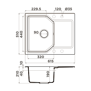 Мойка Omoikiri Yonaka 61-GR