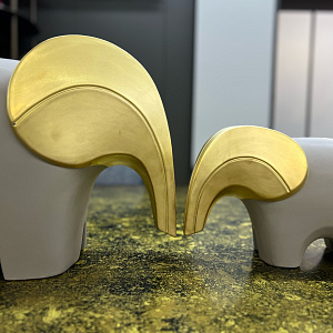 Фигурка слона Bra Big Sand/Placcato oro из керамики с эффектом вельвета Adriani&Rossi Италия