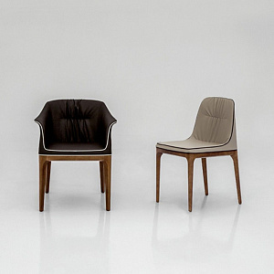 Кожаный Стул Mivida Tonin Casa на деревянном основании.