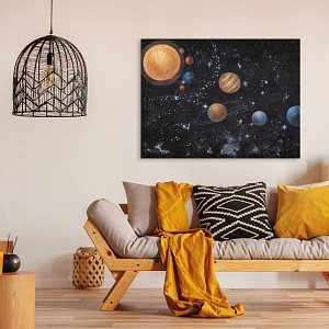 Картина Space 120×90 Абстракция Италия ручная работа холст