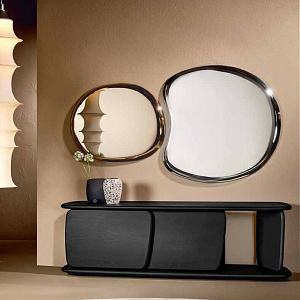 Зеркало итальянское дизайнерское Pangea с плавными стекающими формами бренд Nature Design