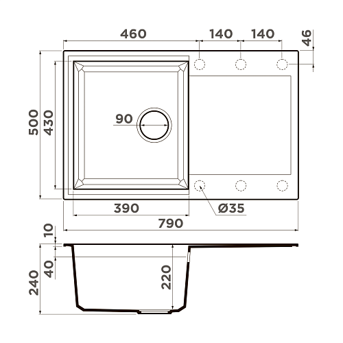  Мойка Omoikiri Sakaime 79-BL , фото № 2