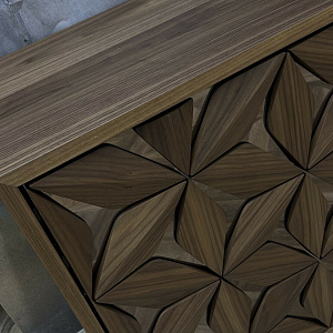 Итальянская дизайнерская тумба TV All Star Tonin Casa из массива дерева с эффектными фасадами