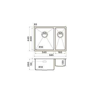 Мойка Omoikiri Taki 58-2-U/IF-IN-L