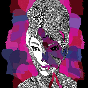 Итальянская картина The Story of Every Woman. Фактурная штукатурка на алюминии. Kumar Ashima .