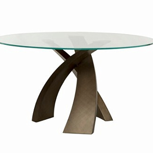 Итальянский Стол обеденный Eliseo Brushed. Круглый стеклянный стол. Tonin Casa.