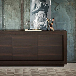 Тумба итальянская деревянная дизайнерская  Picasso-Mito Riflessi с металлическими фасадами