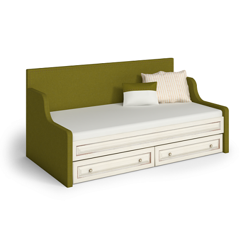  Кровать-кушетка с прямым изголовьем "Willie Rabbit", 2 подкроватных ящика , фото № 1