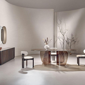 Стол дизайнерский стеклянный итальянский Blur Nature Design Италия полностью из стекла