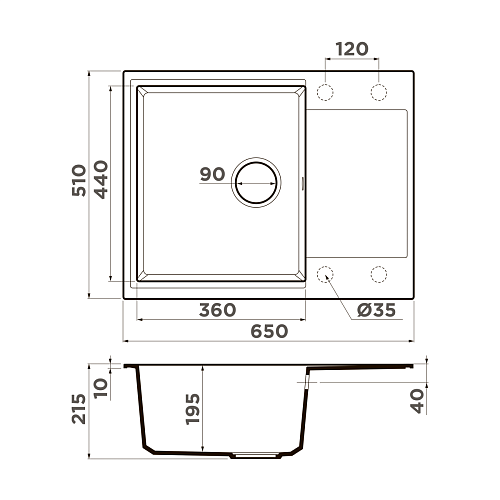  Мойка Omoikiri Daisen 65-PA , фото № 2