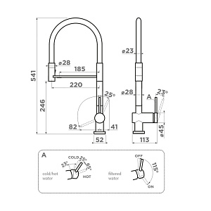 Смеситель Omoikiri Kanto-2 Plus-SB C-WH