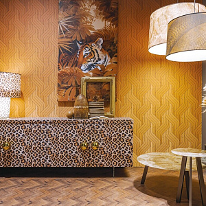 Тумба  итальянская авторская BOVARY Momenti Casa Италия с леопардовым принтом оригинального дизайна
