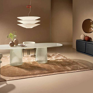 Стол итальянский обеденный Cinnamon Nature Design полностью изготовленный из стекла